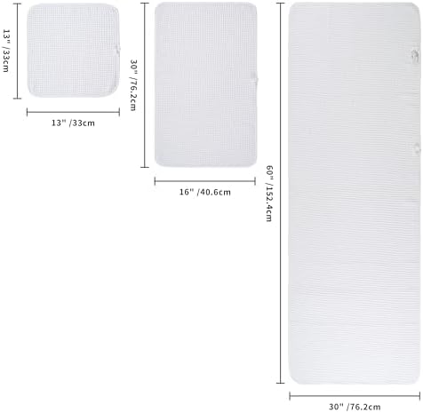 POLYTE 430 GSM Poly Blend Microfiber Quick Dry Waffle Bath Towel Set of 6
