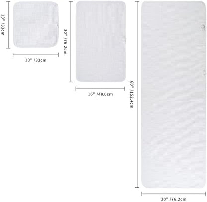 POLYTE 430 GSM Poly Blend Microfiber Quick Dry Waffle Bath Towel Set of 6