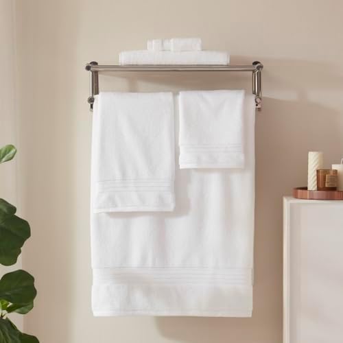 COZYART Luxury Bath Towel Set 3 PCS, White 100% Turkish Cotton 650 GSM