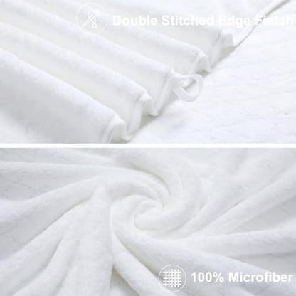 Hailea 2 Piece White Hand Towels Set 16x31 Inches,Soft Microfibers Bathroom Towel Set 2 Pack,Highly Absorbent Quick Dry Luxury Towel Hotel Spa Gym Hand Towel Collection for Bathroom