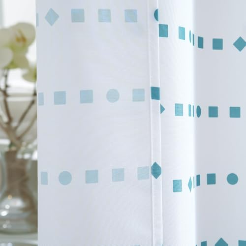 jinchan Boho Shower Curtain Blue and White 70x72 Inch 12 Hooks