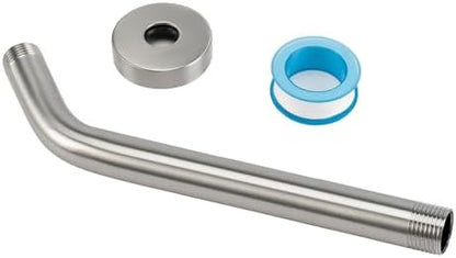 NearMoon Shower Arm with Flange, Made of 304 Stainless Steel Shower Extension Extender Pipe, Wall-Mounted for Fixed Bathroom Showerhead, Never Rust (12 Inch, Brushed Nickel)