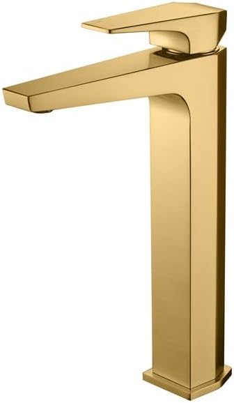 Dawn Single Lever Lavatory Tall Faucet for Vessel Sink, Solid Brass Construction, Ceramic Disk Cartridge Matte Gold, AB34 1849MAG