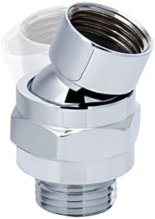 NearMoon Shower Head Swivel Ball Adapter - Solid Brass Shower Connector Ball Joint Adjustable Universal Shower Arm Extension Component (Chrome Finish)