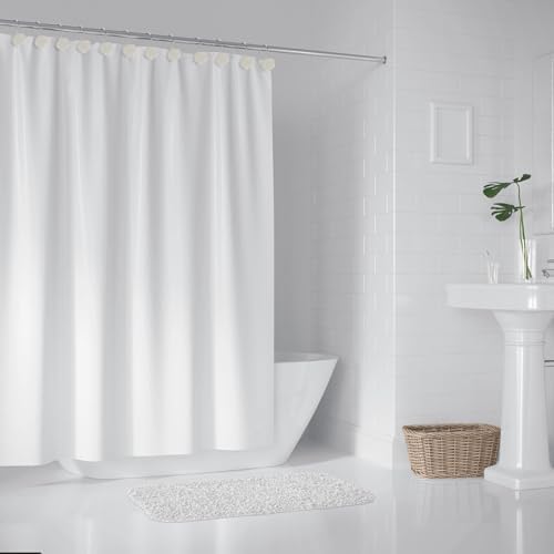 Rose Shower Curtain Hooks, Glow in The Dark, Pretty Floral Themed Elegant Bathroom Decor, White
