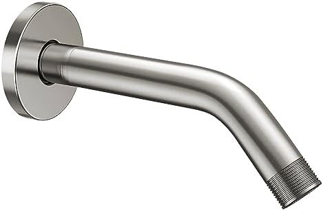 Cobbe Shower Arm with Flange and Teflon Tape, 8-Inches Wall Mounted Shower Pipe Arm 304 Stainless Steel Extension for Fixed Shower Head, Brushed Nickel