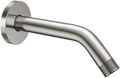 Cobbe Shower Arm with Flange and Teflon Tape, 8-Inches Wall Mounted Shower Pipe Arm 304 Stainless Steel Extension for Fixed Shower Head, Brushed Nickel