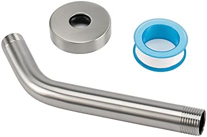 NearMoon Shower Arm with Flange, Made of 304 Stainless Steel Shower Extension Extender Pipe, Wall-Mounted for Fixed Bathroom Showerhead, Never Rust (8 Inch, Brushed Nickel)