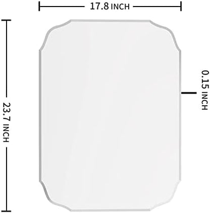 18 x 24 Inch Silver Wall Mirror-Beveled Edge Frameless Mirrors for Bathroom, Vanity, Bedroom, Rectangle Mirrors