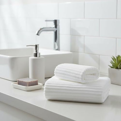 2 Piece Bath Sheets, 40"x80" Microfiber Bath Towels, White