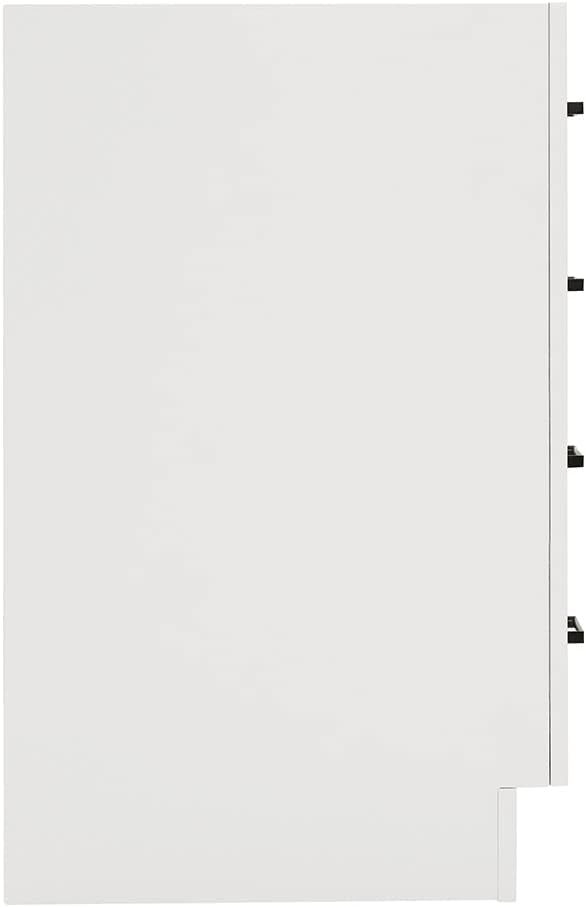 ARIEL Hepburn 36-inch Bathroom Vanity Base Cabinet,Solid Wood, 2 Soft Closing Doors, 5 Dovetail Drawers, White