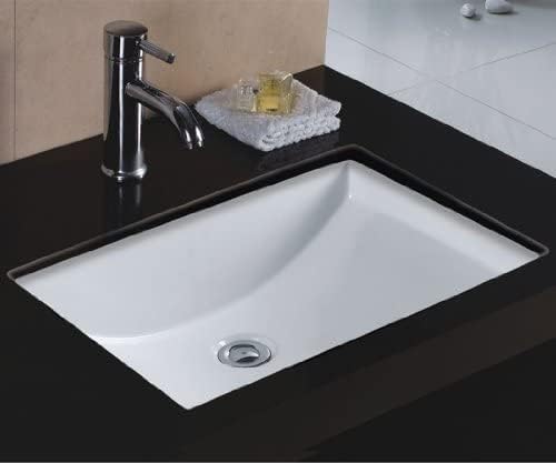 Wells Bathroom Sinkware 22-inch Rectangular Undermount Single Bowl Bathroom vessel Sink in White