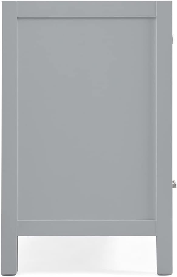 ARIEL Cambridge 60-inch Bathroom Vanity Base Cabinet,Solid Wood, 4 Soft Closing Doors, 6 Dovetail Drawers, Grey