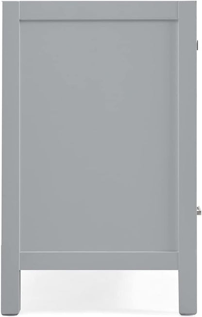 ARIEL Cambridge 60-inch Bathroom Vanity Base Cabinet,Solid Wood, 4 Soft Closing Doors, 6 Dovetail Drawers, Grey