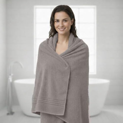 8 Piece Bath Towels for Bathroom - 100% Cotton, Soft Absorbent Bathroom Towels Set - 2 Extra Large Bath Towels, 2 Hand Towels & 4 Washcloths - Hotel Spa Thick Plush Towel, Silver Gray