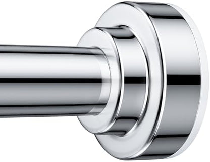 TEECK Shower Curtain Rod, 32-43 inch Adjustable Spring Tension Curtain Rod, Never Rust Anti-Slip Shower Curtain Rod for Bathroom, No Drilling, Never Collapse, Easy to Use, Silver