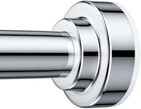 TEECK Shower Curtain Rod, 32-92 inch Adjustable Spring Tension Curtain Rod, Never Rust Anti-Slip Shower Curtain Rod for Bathroom, No Drilling, Never Collapse, Easy to Use, Silver
