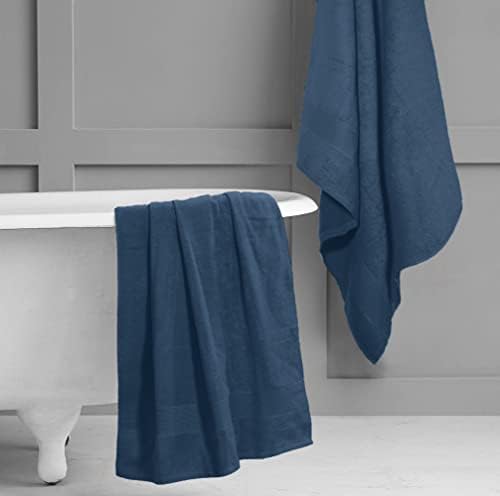 Belizzi Home Premium Cotton Oversized 2 Pack Bath Sheet 35x70-100% Pure Cotton - Ideal for Everyday use - Ultra Soft & Highly Absorbent - Machine Washable - Mineral Blue