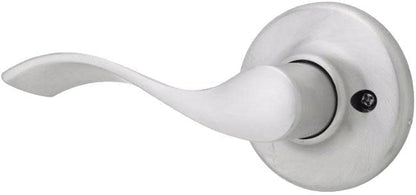 Kwikset Balboa Dummy Door Handle, Single Sided Lever for Closets, French Double Doors, and Pantry, Satin Chrome Non-Turning Left Handed Interior Push/Pull Lever, with Microban Protection