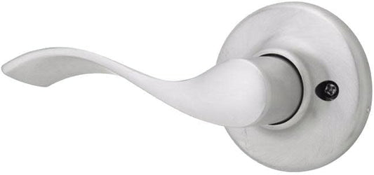Kwikset Balboa Dummy Door Handle, Single Sided Lever for Closets, French Double Doors, and Pantry, Satin Chrome Non-Turning Left Handed Interior Push/Pull Lever, with Microban Protection