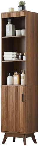 Bifins 68" Tall Walnut Bathroom Storage Cabinet,15.7" Width