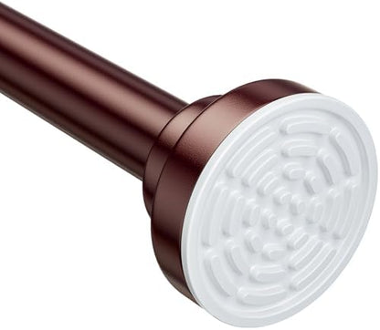 Ausemku Shower Curtain Rod Tension - 32-80 Inch Never Rust Non-Slip Spring Tension Curtain Rod No Drilling Stainless Steel Curtain Rod Use Bathroom Kitchen（Brown）