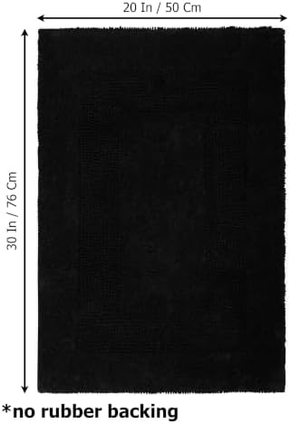COTTON CRAFT Bath Rugs - 2 Pack Large 20x30 Soft Plush Bath Mats - Black