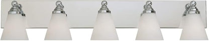Designers Fountain Hudson 5-Light Bathroom Vanity Light Fixture, Chrome, 6495-CH Silver
