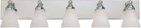Designers Fountain Hudson 5-Light Bathroom Vanity Light Fixture, Chrome, 6495-CH Silver