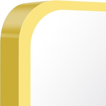 BONEWEI Gold Bathroom Mirror,24x40 inch Wall Mirror for Bathroom Wall Mounted,Round Rectangle Mirror for Bathroom Over Sink,Modern Frame for Home Decor Living Room,Bedroom Entryway,Horizontal/Vertical