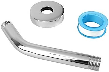 NearMoon Shower Arm with Flange, Made of 304 Stainless Steel Shower Extension Extender Pipe, Wall-Mounted for Fixed Bathroom Showerhead, Never Rust (6 Inch, Chrome Finish)
