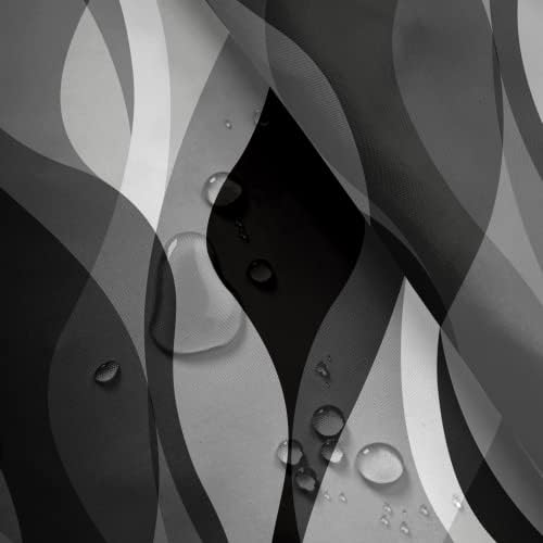 White and Grey Shower Curtain for Bathroom White and Black Shower Curtain Fabric Modern Abstract Striped Minimalist Bath Curtains Waterproof Shower Curtains Set, Black Gray White, 72 x 72 Inch
