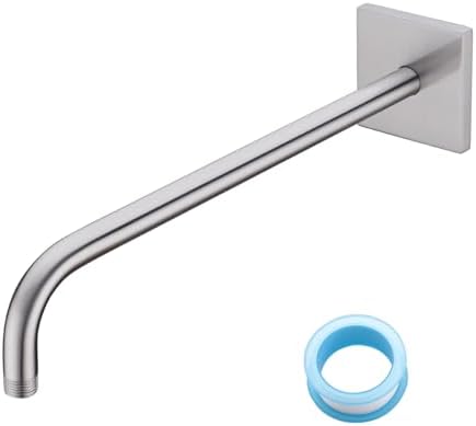 Shower Arm, Extra Extension Arm with Flange, Stainless Steel Wall-Mounted Showerhead Extender Pipe,16 Inch Brushed Nickel Finish,SW-91018-16BN-SQ.