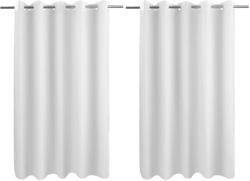 River Dream No Hook Hotel Cloth Shower Curtain Microfiber - Waterproof Soft Washable Fabric Shower Curtain or Liner with Magnets, White, Standard Size (Pack of 2)