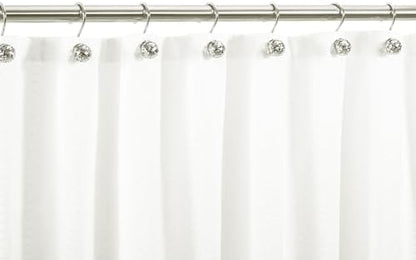 Chictie Nickel Shower Curtain Hooks - Decorative Shower Curtain Rings,Set of 12 Silver Metal Rustproof Shower Hangers for Bathroom Curtains Rods Hollow Ball Design