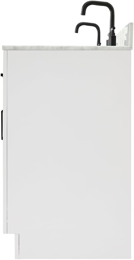 ARIEL Hepburn 72-inch Bathroom Vanity with Sink,Solid Wood, 0.75-inch Italian Carrara Marble Countertop, Double Rectangular Porcelain Sink, 4 Soft Closing Doors, 6 Dovetail Drawers, White