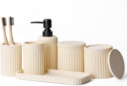 INIUNIK Bathroom Accessory Set, 6 Piece, Resin