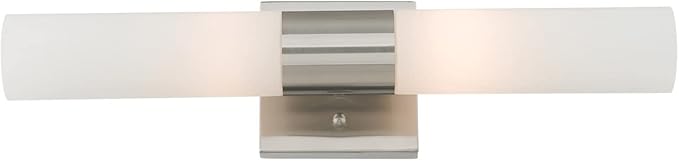 Livex Lighting 10102-91 Aero 2-Light Bath Light, Brushed Nickel, 4.5''Hx18''W