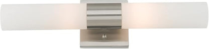 Livex Lighting 10102-91 Aero 2-Light Bath Light, Brushed Nickel, 4.5''Hx18''W