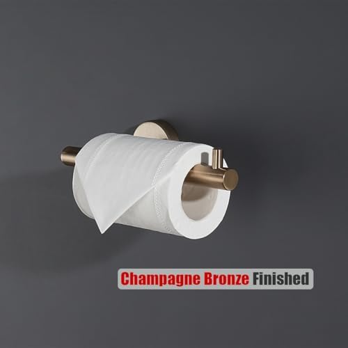 JQK Champagne Bronze Toilet Paper Holder, 5 Inch Tissue Paper Dispenser for Bathroom, 304 Stainless Steel Thick 0.8mm Wall Mount 2 Pack, TPH100-CB-P2