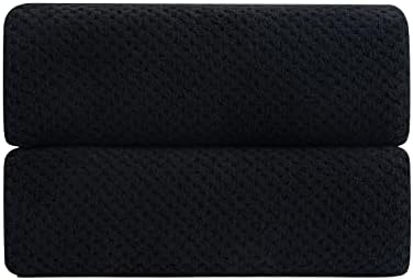Smuge 2 Piece Hand Towels Set,100% Microfiber - Quick Dry, Thick, Soft, Plush and Highly Absorbent Luxury Hotel & Spa Bath Towel for Bathroom, Pack of 2 (Black)