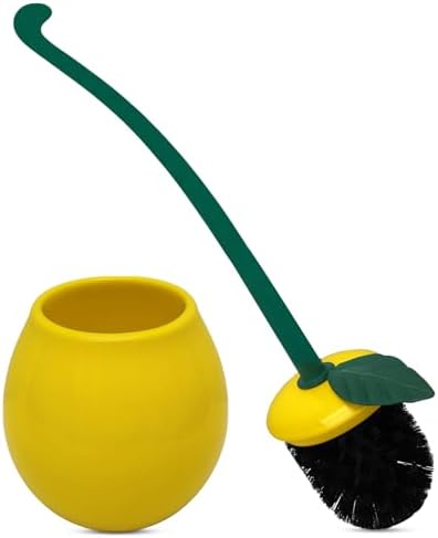 Deep & Sturdy Toilet Bowl Brush with Holder - Pear Bowl Brush - Durable Scrubbing - Toilet Cleaners - Household Essentials - Bathroom Cleaner - Cleaning Supplies - Household Supplies