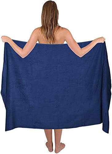 Belizzi Home Premium Cotton Oversized 2 Pack Bath Sheet 35x70-100% Pure Cotton - Ideal for Everyday use - Ultra Soft & Highly Absorbent - Machine Washable - Navy Blue