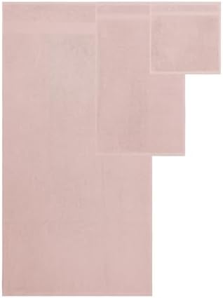 Modern Threads Otis 6-Piece 100% Cotton Towel Set – Zero Twist Jacquard Chevron – Includes 2 Bath Towels, 2 Hand Towels, 2 Washcloths – Absorbent, Quick Dry, Soft & Durable – Blush Pink