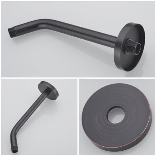 Shower Arm with Flange, Made of 304 Stainless Steel Shower Extension Extender Pipe, Wall-Mounted for Fixed Bathroom Showerhead, Never Rust 10 Inch Oil Rubbed Bronze,SW-RD91018-10-ORB.