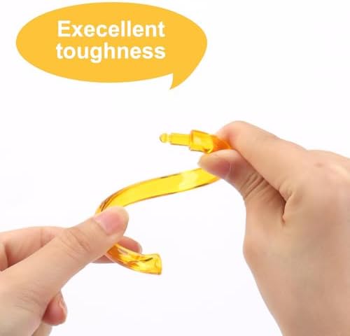 Golden Yellow Shower Curtain Hooks - 12 Pcs Circular Plastic Shower Curtain Rings for Bathroom - O Shaped Gold Yellow Shower Hooks Rings for Shower Curtain Rod