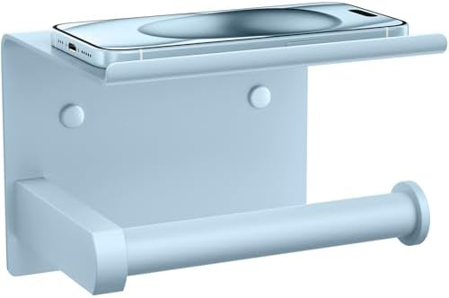 Toilet Paper Holder with Shelf Wall Mounted Toilet Paper Roll Dispenser