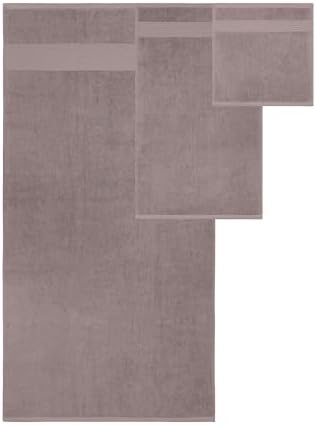 Modern Threads Astra 6-Piece 100% Cotton Towel Set – Jacquard Geometric Pattern – Includes 2 Bath Towels, 2 Hand Towels, 2 Washcloths – Absorbent, Quick Dry, Soft & Durable – Taupe