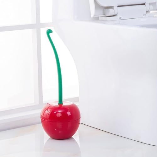 Cherry Toilet Brush and Holder, Cute Red Cherry Toilet Bowl Brush