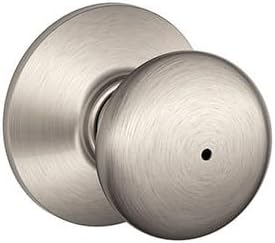 Schlage F40 PLY 619 Plymouth Door Knob, Bed & Bath Privacy Lock, Satin Nickel